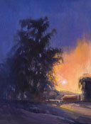 Cambria sunset eucalyptus oil painting