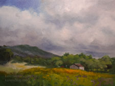 Mariposa Meadow California landscape oil painting Gold Chain Highway Trabucco Gardens