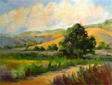 Golden Days - near Lompoc, California - oak hillside afternoon sunset light