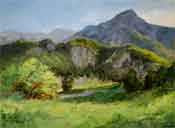 Malibu Creek State Park springtime oil painting Goat Buttes Virgins art for sale