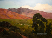 San Gabriel Sunset Glow Oil Painting Pasadena